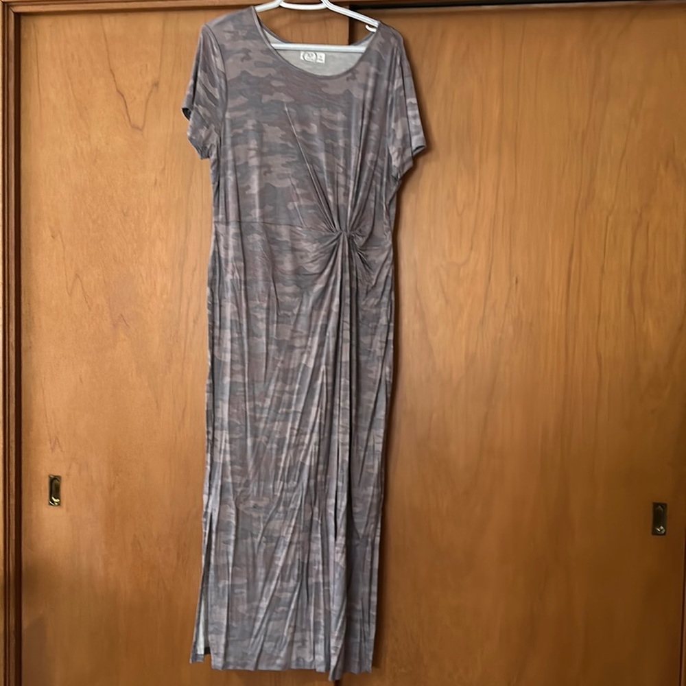 Camo dress with knot accent in front